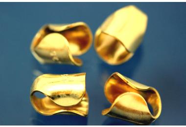 Rubber end caps 925/- Silver gold plated 6,0mm
