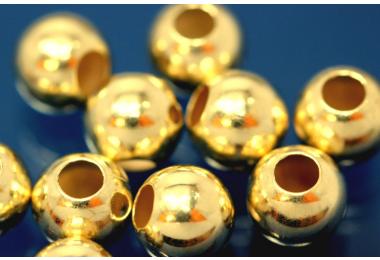 Kugeln glatt poliert schwere Ausfhrung 10,0mm glatt poliert - I  2,4mm 925/- Silber vergoldet