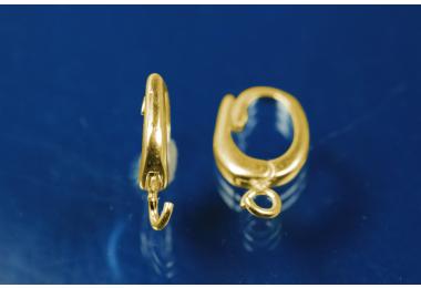 Folding bail with loop 925/- silver gold plated,