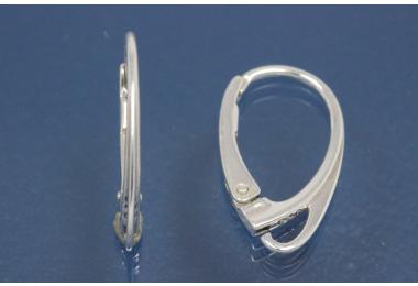 Leverback 925/- silver with integrated loop, approx size high 18,4 x width 10,4mm