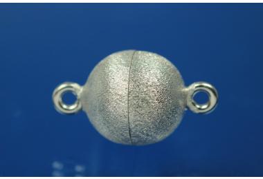 Magnetverschluss 925/- Silber gefrostet rhodiniert 12mm (Wandstrke 1,5mm fr Steine einfassen ideal)