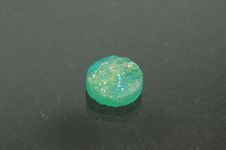 Quartz Druzy, shape round, color aventurine, approx. size  10mm, approx.high 3,3 mm