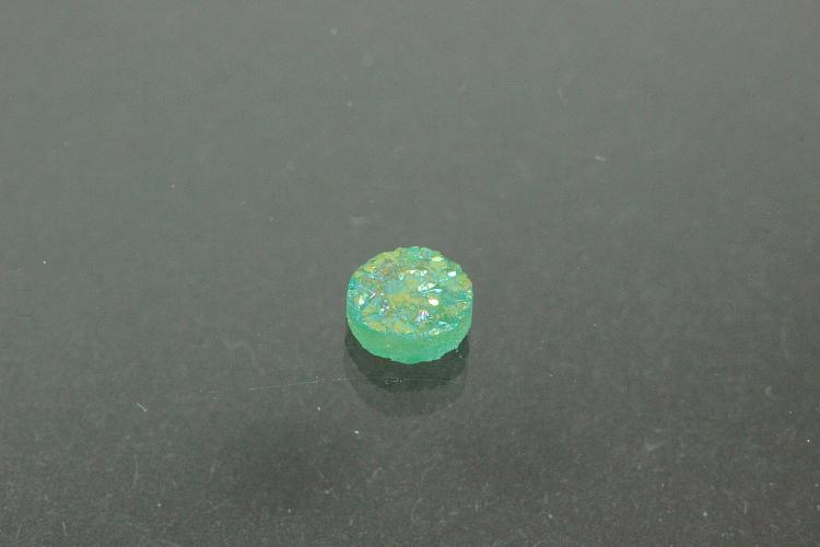 Quarz Druzy, Form rund, Farbe aventurinfarben, ca Mae  6mm, Hhe 3,3 mm