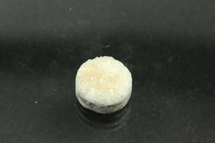 Quarz Druzy, Form rund, Farbe bergkristallfarben, ca Mae  10mm, Hhe 3,3-4,5 mm