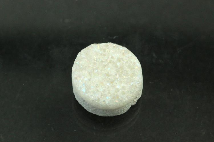 Quartz Druzy, shape round, color crystal, approx. size  12mm, approx.high 5,4-6,8 mm