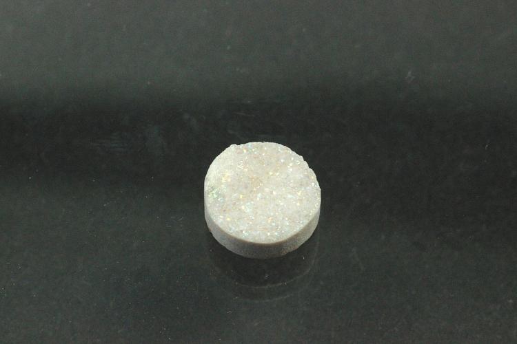 Quarz Druzy, Form rund, Farbe bergkristallfarben, ca Mae  8mm, Hhe 3,0-4,9 mm