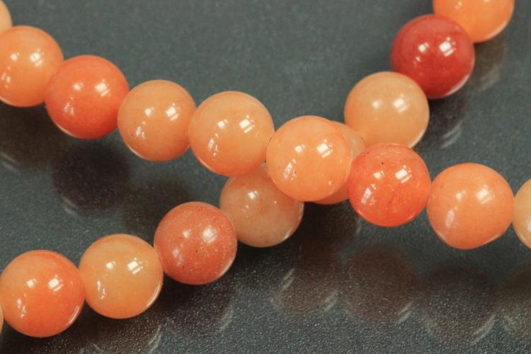 Red Aventurin spherical gemstone strand, approx. dimensions  8mm, approx. 39,0 - 40,0cm long.