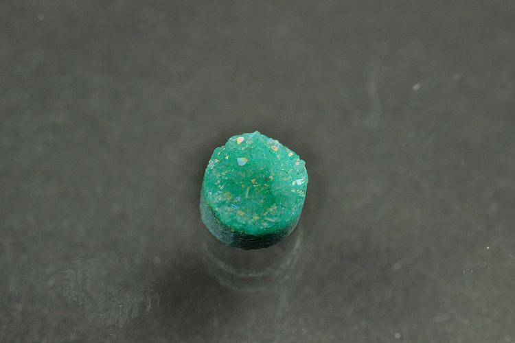 Achat Druzy, Form rund, Farbe aventurinfarben, ca Mae  6mm, Hhe 4,0 mm