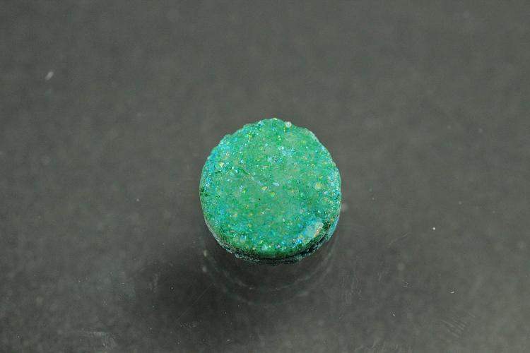 Agate Druzy, shape round, color aventurine, approx. size  8mm, approx.high 4,0 mm
