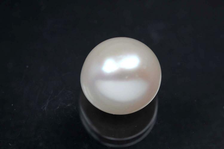 freshwater pearls, half drilled Button, approx. size 10,5-11,0mm, Hoch 8,5-9,0mm, color white