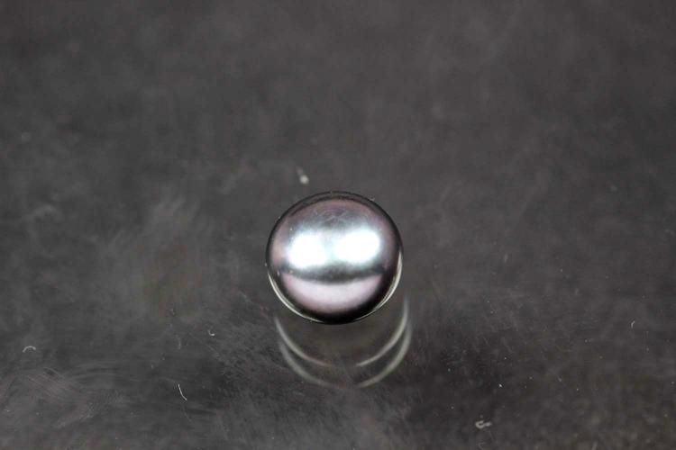 Swasserperlen, angebohrt Button, ca.Mae 6,0-6,5mm, Hoch 5,0-5,5mm, Farbe peacock