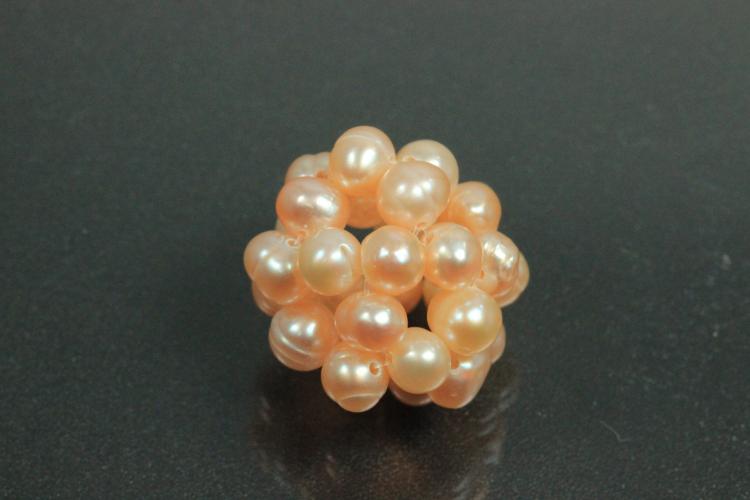 Perlball geflochten ca.�20mm, Farbe peach,