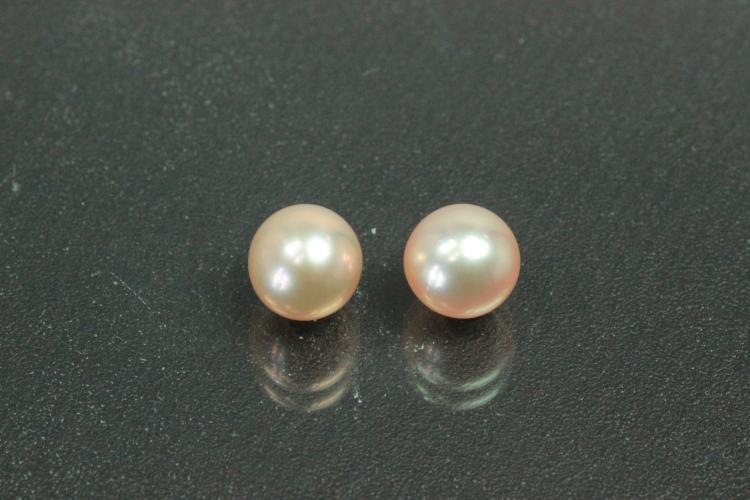 Freshwater pearls, undrilled round, approx.size 6,5mm, color shades of gold