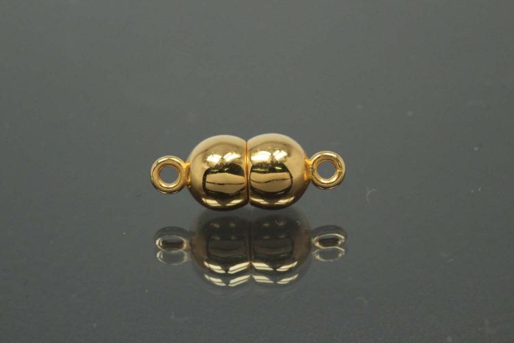 Magnetic Clasp Double Ball, size ca. 6,5x17mm metal gold plated polished