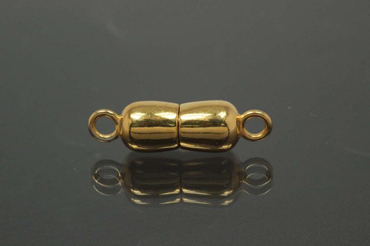 Magnetic Clasp Double Ball long, size ca. 6,5x22,5mm metal gold plated polished