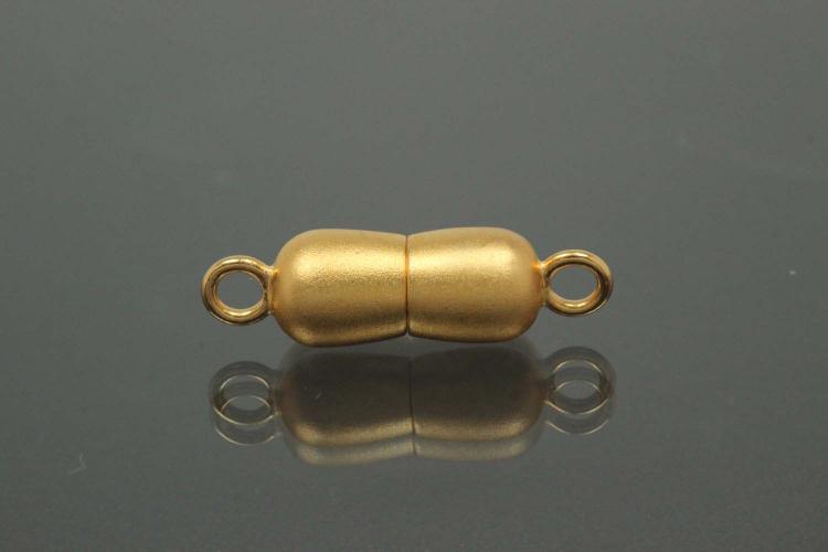 Magnetschlie�e Doppelkugel lang, Ma�e ca. �6,5x22,5mm unecht vergoldet mattiert