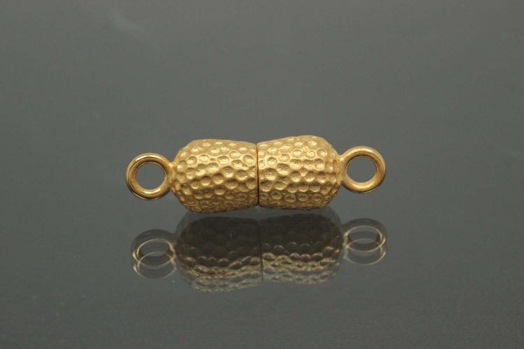 Magnetic Clasp Double Ball long, size ca. 6,5x22,5mm nugget opticmetal  gold plated sanded