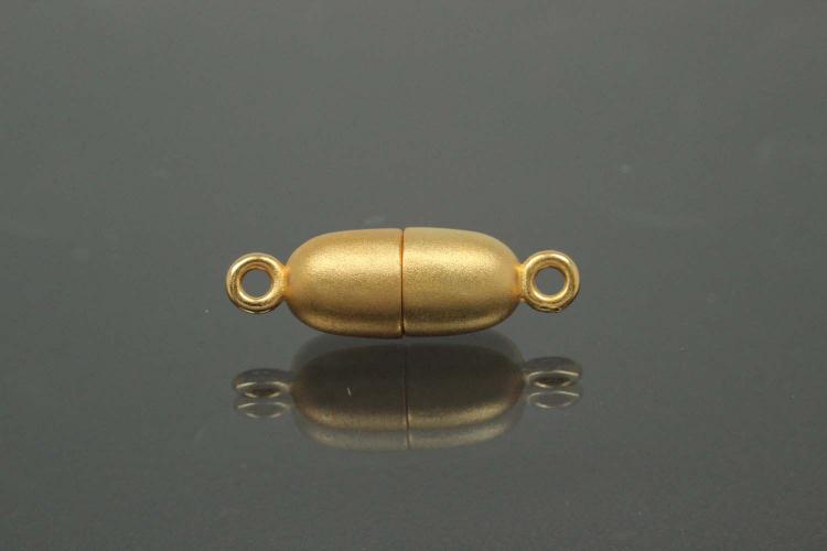Magnetic Clasp Tipped Oval, size ca. 6x19mm metal gold plated sanded