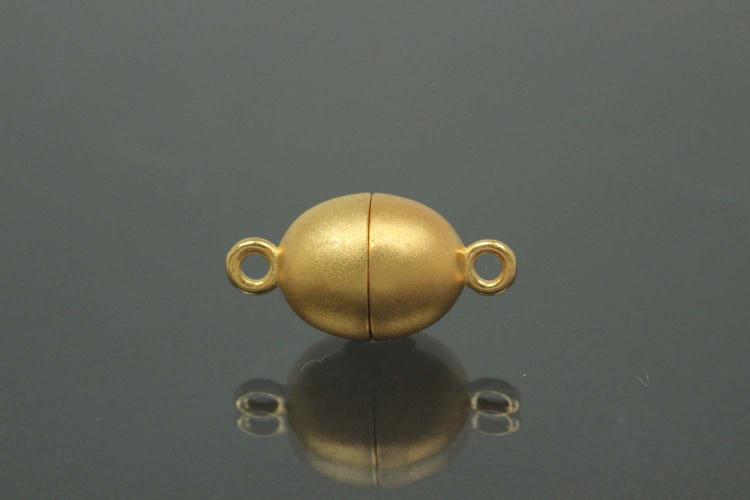 Magnetschliee Oval, Mae ca. 8,5x17,0mm unecht vergoldet mattiert