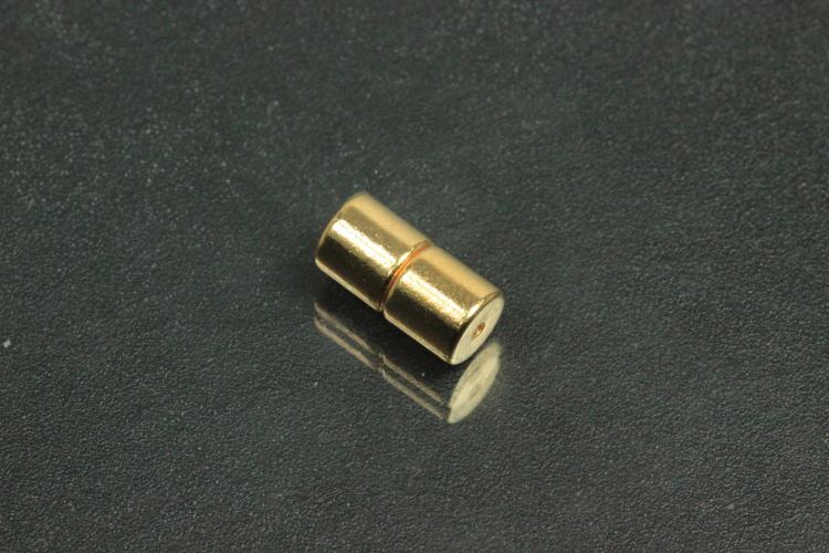 Powermagnet ca.Mae A 5,6 mm ca.L11,2mm, Bohrung ca.A 1,0mm, ca I 1,9mm, goldfarben