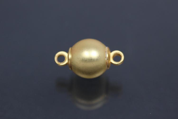 Steiner Magnetic Clasp Ball, gold plated, sanded 8mm