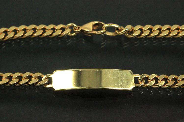 Schildarmband 333/- massiv Panzerkette poliert, ca. Mae Lnge 19,0cm, Breite 4,7mm, Schild 33x7,0x0,8mm