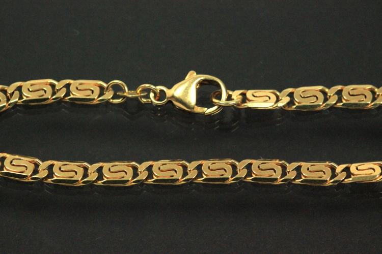 Bracelet 333/- solid S-tank links with carabiner approx. Dimensions length 20.5cm, width 4.60mm,