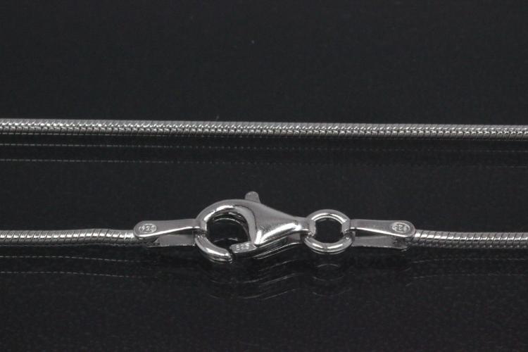 Schlangenkette 925/- Silber mit Karabiner, ca Mae  1,00mm