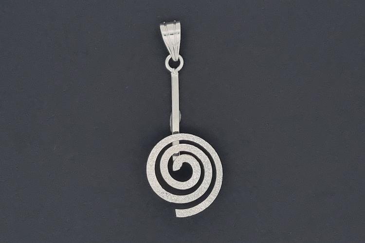 Edelstein-Donut-Spiralhalter ca. 15,5mm mit Schlaufe, gemustert, unecht, ca. 41mm lang,