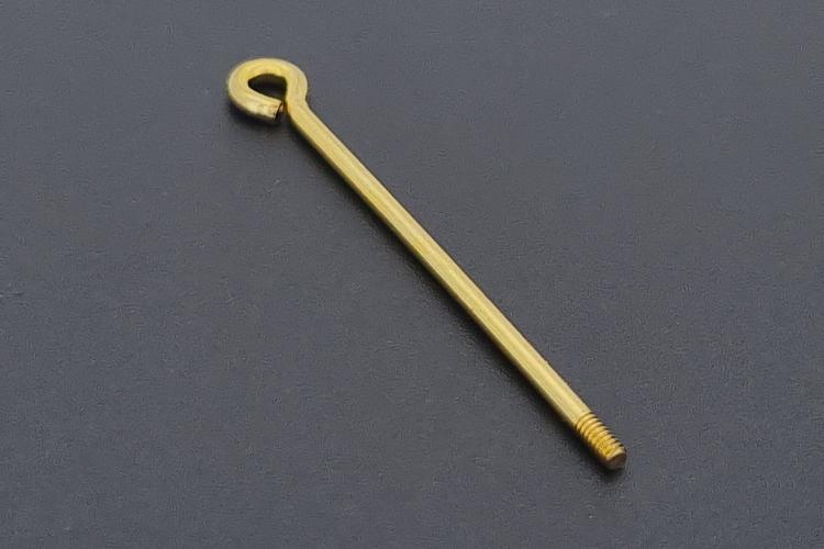 Wechselstab mit Gewinde und se, ca Mae Draht 1,3mm, Lnge 35mm, Nutzlnge 25mm, Unecht, vergoldet