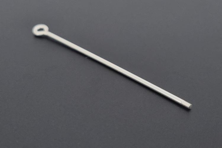 Wechselstab mit Gewinde und se, ca Mae Draht 1,3mm, Lnge 55mm, Nutzlnge 45mm, Unecht, versilbert