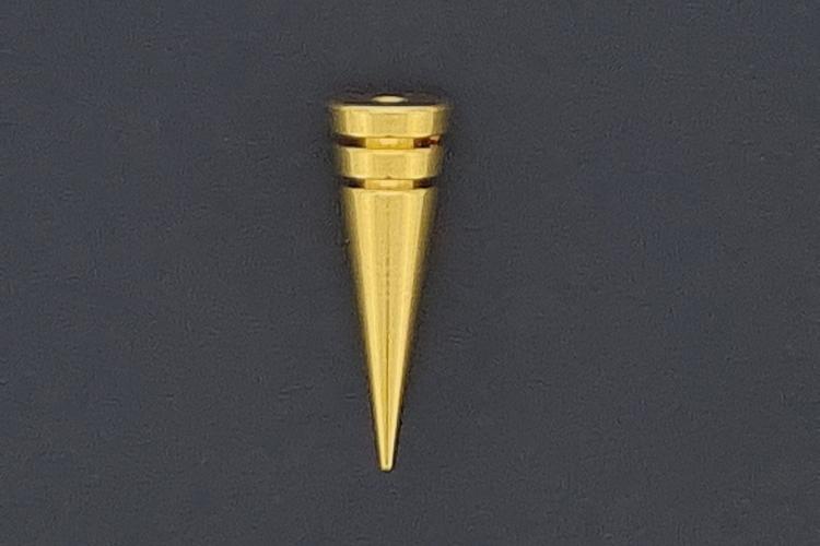 Endteile fr Wechselstbe Modell  Kegel gro 18x6mm, Metall, vergoldet