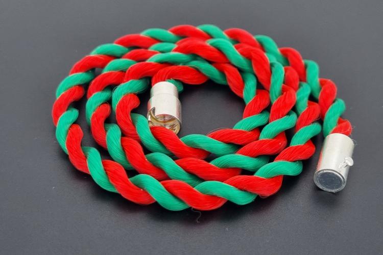 Fanartikel Seidenkordel - Collier, grn / rot , Lnge ca. 45cm