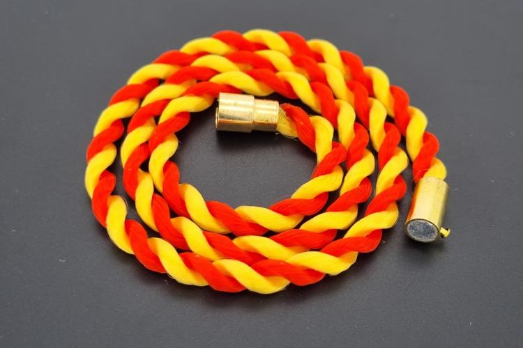 Fanartikel Seidenkordel - Collier, rot / gelb , Lnge ca. 45cm