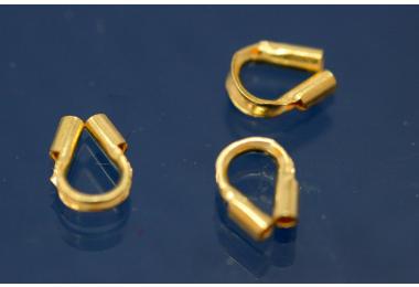 Schlaufenschutz ca.Mae Lnge 5,3mm, Breite 4,2mm, Innen- 0,8mm, 925/- Silber vergoldet