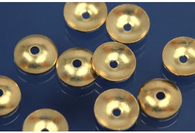Beads  5mm half cup heavy 925/- Silver gold plated