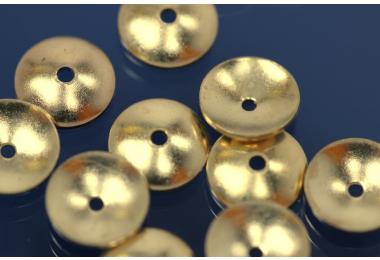 Beads  6mm half cup heavy 925/- Silver gold plated
