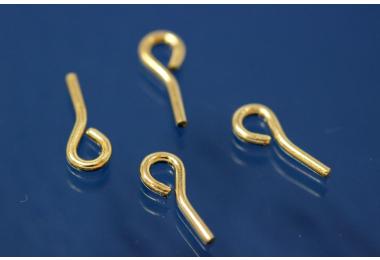 Eye pin 925/-Silver gold plated 3,3x8,3mm - wire 0,8mm, loop I 1,6mm