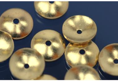 Beads  8mm half cup heavy 925/- Silver gold plated