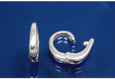 Folding bail without loop 925/- silver,  outside sizes approx. high 11,7mm x width 9,1mm x thickness 1,9-2,7mm,