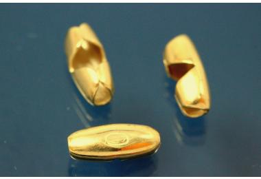 Patentschliee 925/- Silber vergoldet fr Kugelkette 2,0mm