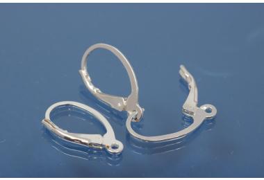 Leverback polished 925/- silver regular open loop I  1,1mm, approx.17,8mm x 10,0mm,