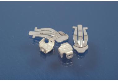 Ear clip 17,5 x 6,5mm and holder H 5,6 x W 6,6mm for soldering in 925/- Silver