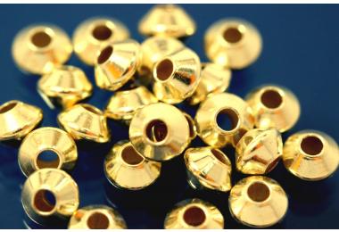 Diskus poliert 4,0mm - I   1,6mm 925/- Silber vergoldet