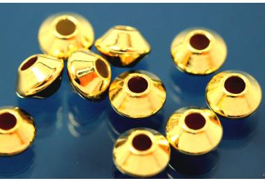 Diskus poliert 5,0mm - I   2,0mm 925/- Silber vergoldet