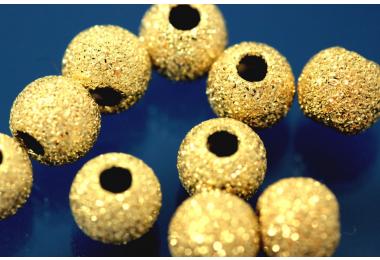 Kugel brillantiert schwere Ausf�hrung 6,0mm 925/- Silber vergoldet