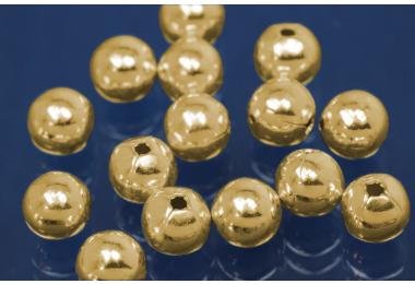 1-Loch-Kugel 4,0mm 925/- Silber gold plated