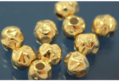 Nugget-Bead 6,0mm 925/- Silver gold plated