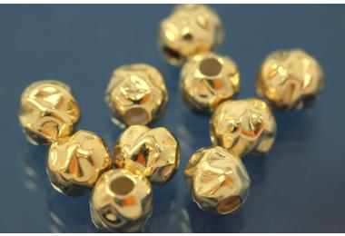 Nugget-Bead 5,0mm 925/- Silver gold plated
