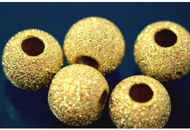 Beads laser cut heavy version 8,0mm 925/- Silver gold plated